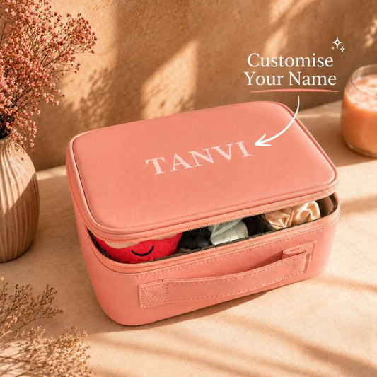 Zoey™ Personalized Leather LED Beauty Organizer